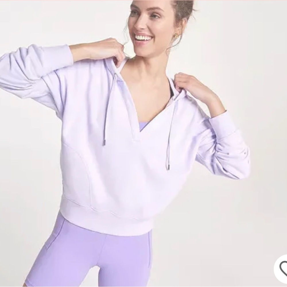 Calia split neck hoodie